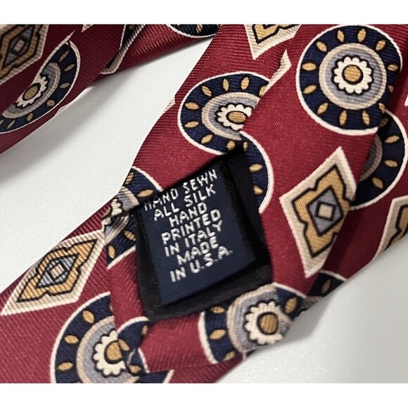 Jos.A. Bank Executive Collection Silk Neck Tie Hand Sewn Hand Printed in Italy - Picture 6 of 6